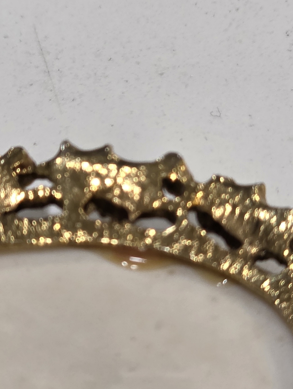 Vintage Gold-Tone Pendant with Red Poinsettia & Bow - Picture 3 of 4